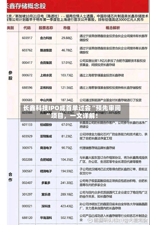 长鑫科技IPO成首单过会“预先审阅	”项目	，一文详解！-第3张图片